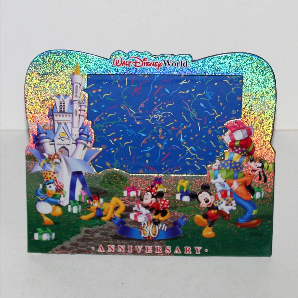 Walt Disney World Photo Frame 30th Anniversary 2001 Mickey Minnie Pluto Goofy